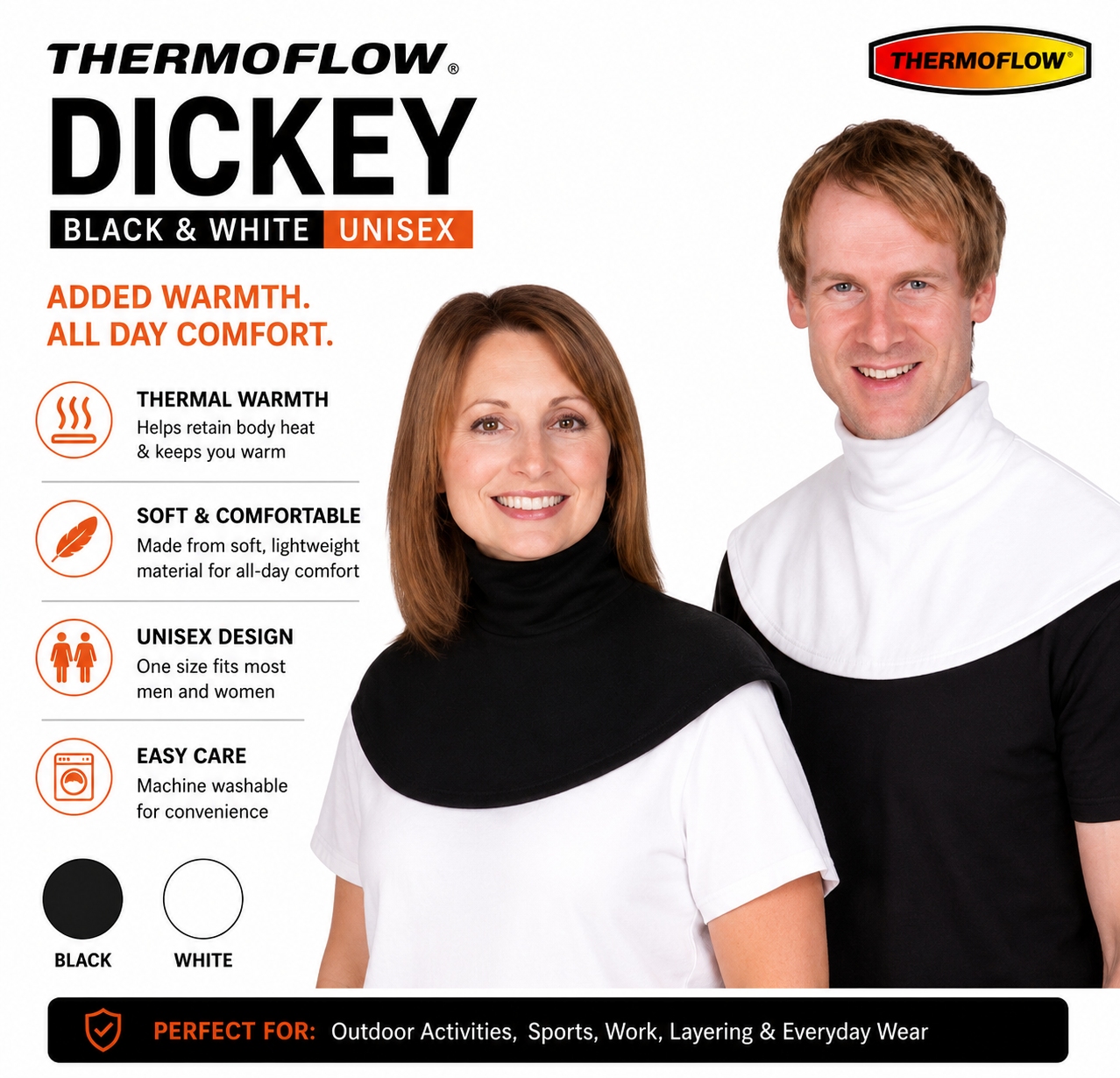 Thermoflow Dickey - Black & White Unisex