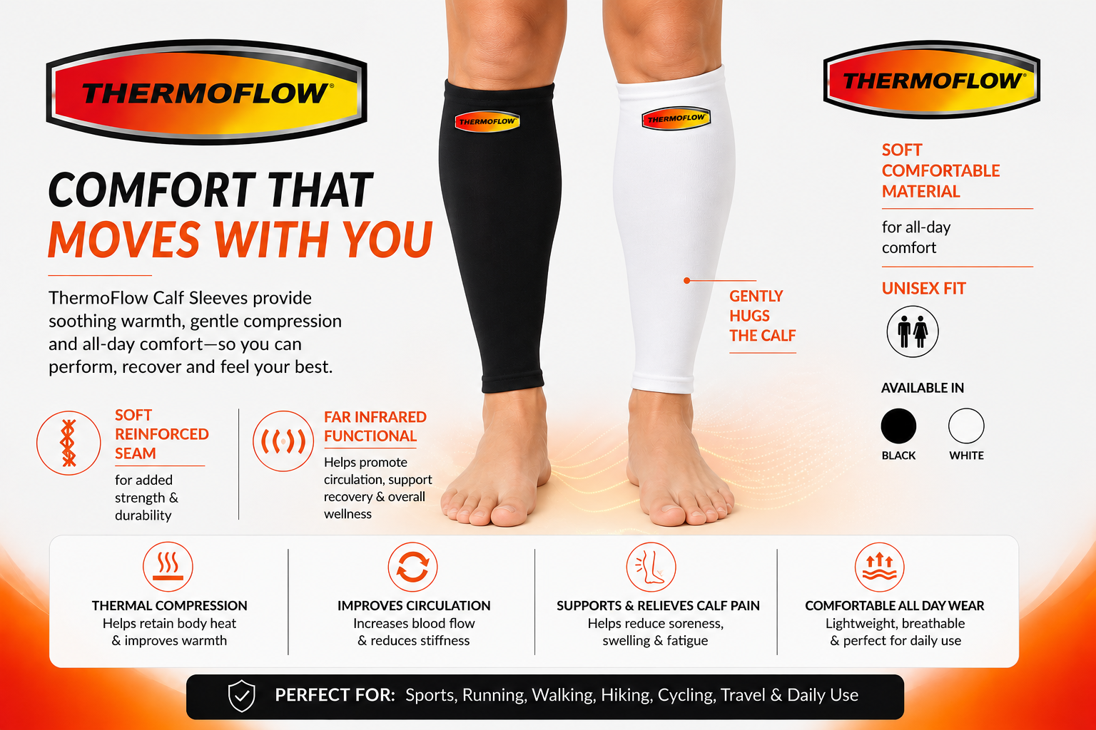 Calf Band Infrared Functional - Fits 13.5"–18" Calf Circumference