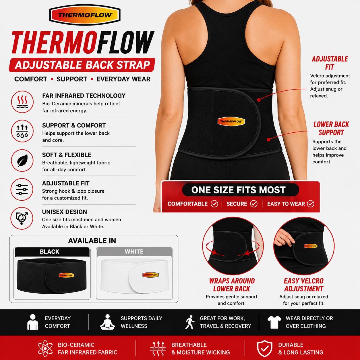 Thermoflow Adjustable Back Strap